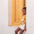 Picture of Wiggly Verticals - Yellow - M - Cotton Canvas Gabardine Twill - Papyrus Crème